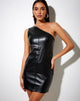 Afbeelding van Monic Mini Dress in Pu Zwart
