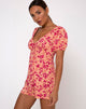 Afbeelding van Mora Playsuit in Dark Wild Flower Cantaloupe