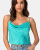 Afbeelding van Mordes Top in Satijn Ditsy Rose Blauw