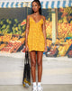 beeld van MOTEL X BARBARA Senor Mini Dress in Hibiscus Zebra Oranje