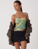 Afbeelding van MOTEL X OLIVIA NEILL Asteria Crop Top in Collage Floral Shadow Green