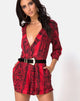 Afbeelding van Nanic Plunge Playsuit in Slangenrood