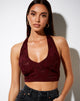 Afbeelding van Naya Crop Top in Satijn Rose Bourgondië