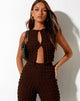 Afbeelding van Neno Crop Top in Bubble Jersey Bruin