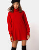 Afbeelding van Neve Hoge Hals Jurk in Rood