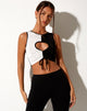 Afbeelding van Nida Crop Top in crêpe zwart-wit