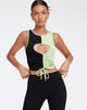 Afbeelding van Nida Crop Top in Crepe Zwart en Lime