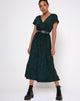 Afbeelding van Nira Midi Dress in 90s Zebra Bosgroen
