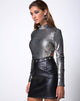 Afbeelding van Nix Bodice in Fishcale Matte Pailletten Zilver
