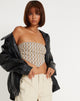 Afbeelding van Nolda Crop Top in Preppy Geo Brown