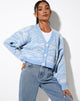 Afbeelding van Olina Cropped Cardi in Zebrablauw Grijs