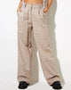 Afbeelding van Onfal broek met wijde pijpen in taupe ruit
