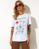 Afbeelding van Oversize Basic Tee in Wit Champignons