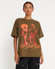 Afbeelding van Oversize Basic Tee in Khaki Meisjes Meisjes Meisjes