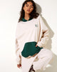 Afbeelding van Oversize Hoodie in Bosgroen Winterwit M Embro