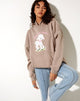 Afbeelding van Oversize Hoodie in Mushroom Cute But Psycho