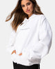 Afbeelding van Oversize Hoody in Wit I Want it Embro