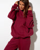 Afbeelding van Oversize Hoodie in Burgundy Angel Embro