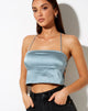 Afbeelding van OZAMI TOP SATIN SILVER BLUE 41
