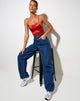 Afbeelding van Ozka Crop Top in Satijn Rust