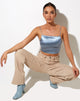 Afbeelding van Ozka Crop Top in Satijnblauw