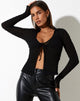 Afbeelding van Palsa Cardi in Stripe Mesh Zwart
