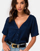 Afbeelding van Parki Top in Satijn Cheetah Navy