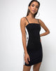 Afbeelding van Peyas Bodycon Jurk in Zwart met Witte Streep