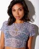 Afbeelding van Pindy Crop Top in Liquid Leopard Grey