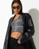 Afbeelding van Pipon Crop Top in optisch zwart-wit monochroom vierkant