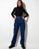 Afbeelding van Geplooide jeans in Indigoblauw