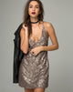 Afbeelding van Purpura Jurk in Glitter Pailletten Antiek Goud