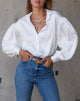Afbeelding van Frantic Longsleeve Blouse in Satijn Ivoor