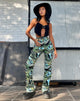 Afbeelding van Zoven Flare Broek in Warped Zebra Blue