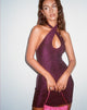 Afbeelding van Ranum Bodycon Jurk in Slinky Glitter Donkerpaars