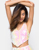 Afbeelding van Kwarts Top in Fishcale Disc Sequin Oyster Shell