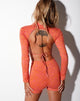 Afbeelding van Quelia Crop Top in Trippy Waves Mandarijn en Roze