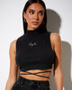 Afbeelding van Quera Crop Top in Rib Zwart Engelachtig Embro