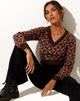 Afbeelding van Radka Trui in Geo Knit Koffie Bruin