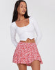 Afbeelding van Rara minirok in Ditsy Butterfly perzik en rood