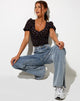 Afbeelding van Ray Top in Pretty Petal Coffee en Purple