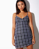 Afbeelding van Reney Slip Dress in Inktvlekkenjurk Zwart Wit