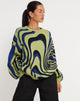 Afbeelding van Mably Oversized Trui in Mega Ripple Green
