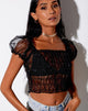 Afbeelding van Marilla Crop Top in Zwart Organza