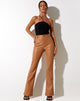 Afbeelding van Zoven Flare broek in PU Peachy Tan