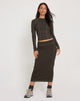 Afbeelding van Peka Midi rok in Gunmetal met grijze doorstiksels