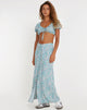 Afbeelding van Rima Midi rok in Flower Power Blue