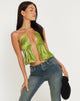 Afbeelding van Runita Halter Top in Mini Pailletten Lime Green
