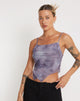Afbeelding van Shindu bedrukte top van mesh in smokey kleurverloop paars