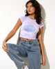 Afbeelding van Tinlo Crop Top in Lila Wit Tie Dye Cirkel